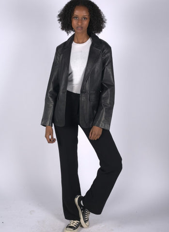 women's leather blazer