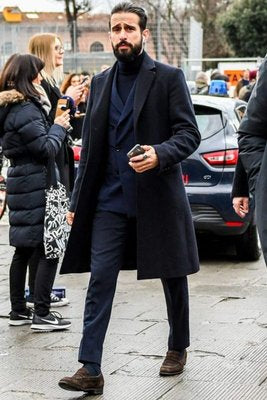 Mens black overcoat 1 - warm and elegant