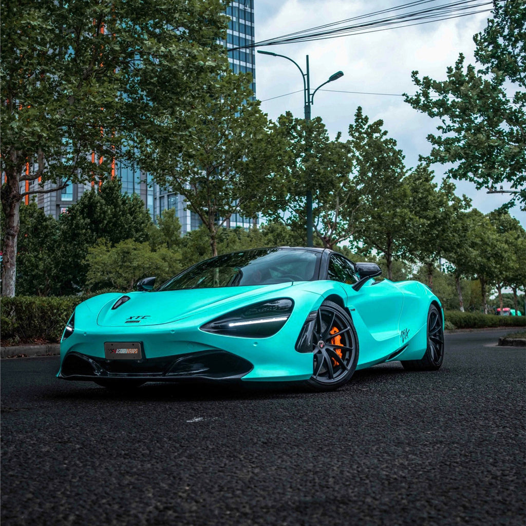 Satin Metallic Tiffany Blue Vinyl Wrapping 2022 McLaren 720S