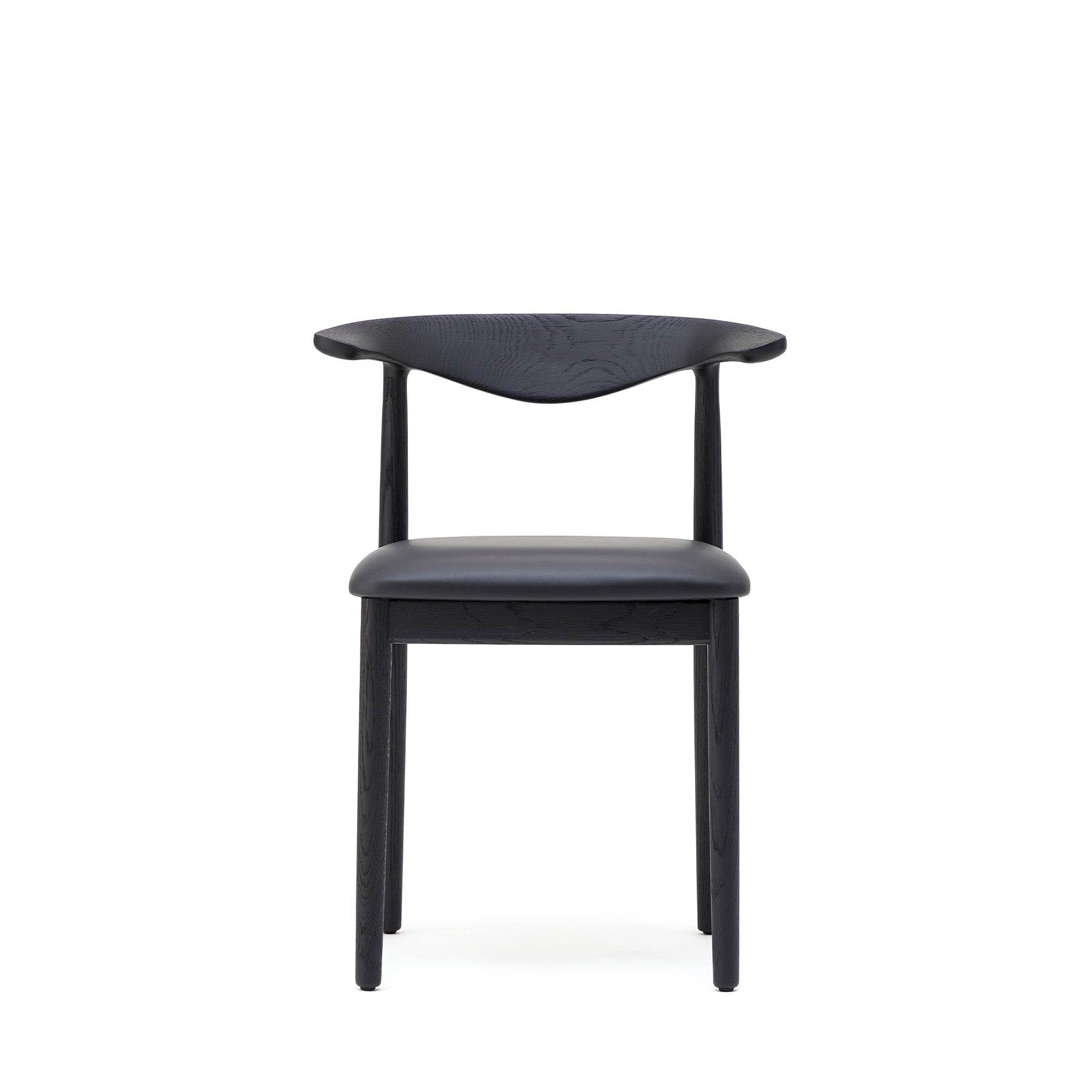 Image of Delta Chair Black Stained Oak & Black Leather