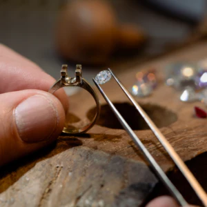 One of our bespoke engagement rings being created