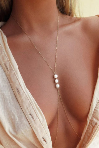 Pearl and Gold body chain