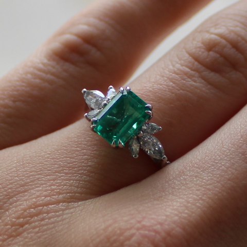 flowering emerald ring