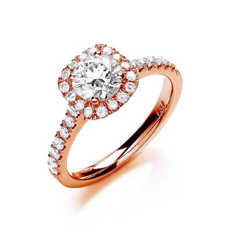 Rose Gold and Diamond Halo Ring