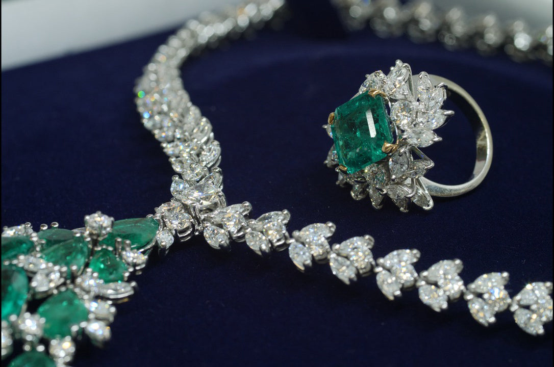 Emerald and Diamond Infinity Set