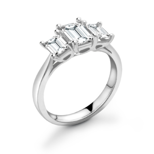 Princess Cut Trilogy Diamond engagement ring