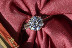 A solitaire diamond ring