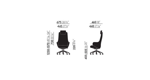 grand executive highback vignette dimensions