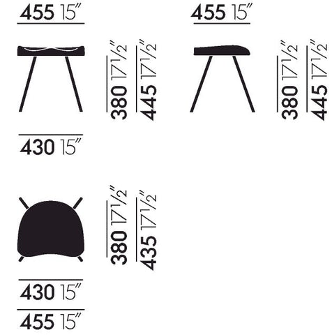 Vitra Tabouret N° 307 vignette dimensions