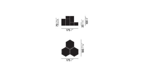 Hexagonal Ceramic Containers dimensions
