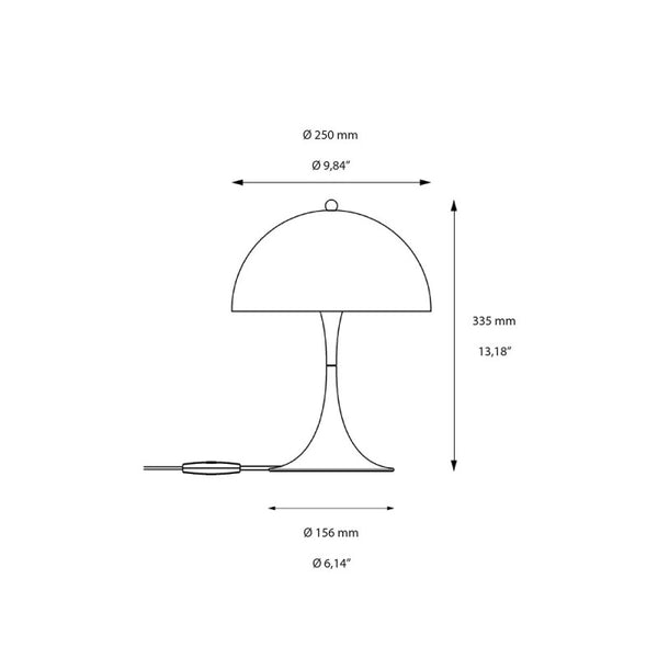 Louis Poulsen Panthella Mini LED 27k Dimensions