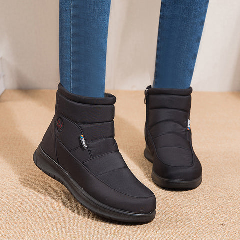 Women's Winter Anti-Slip Ankle Booties Waterproof Slip On Warm Lined Sneaker