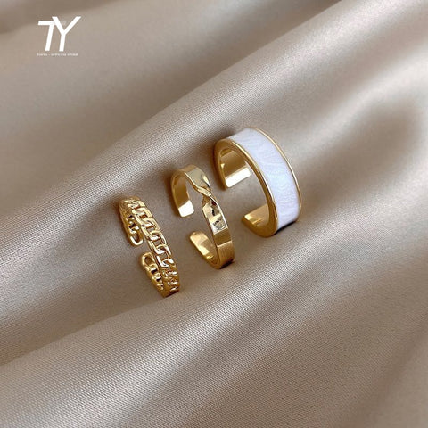 Stunning three piece opening rings for fashionable female