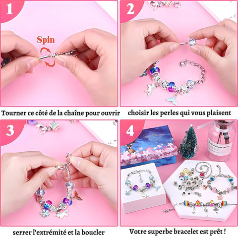 Kit création Bijoux Arc-en-Ciel pour Enfants - Sycomore - CRE5349, Rose