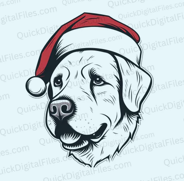 dog with santa hat graphic