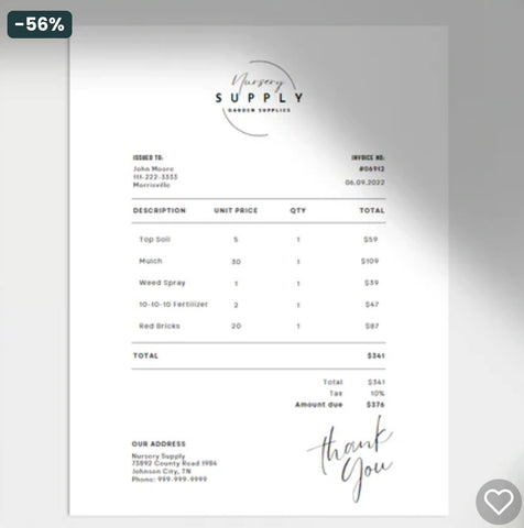 Small business invoice template