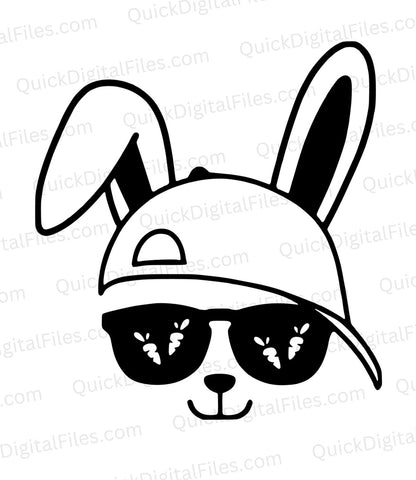 Bunny with sun glasses vector download svg