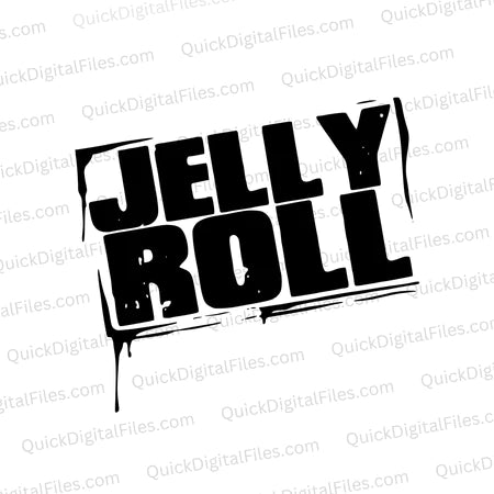 jelly roll graphic black and white vector silhouette