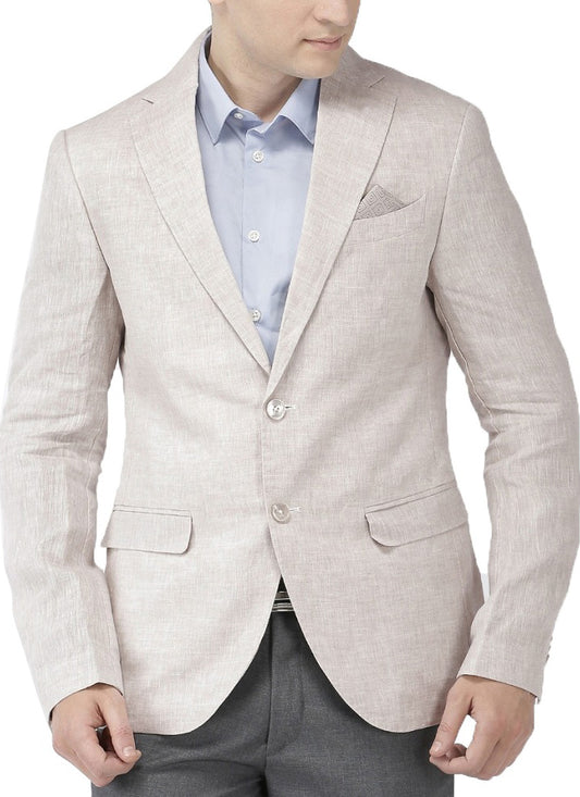 Men's Pure Cotton Linen Jacket Pink