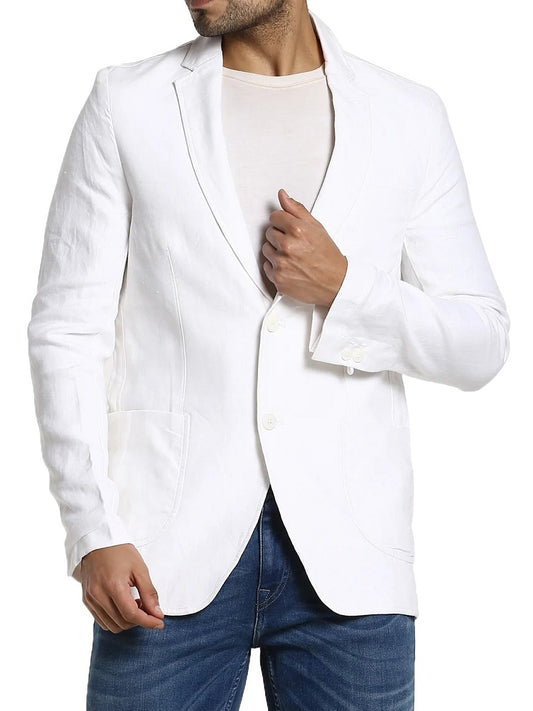 Men's Pure Cotton Linen Jacket Pink