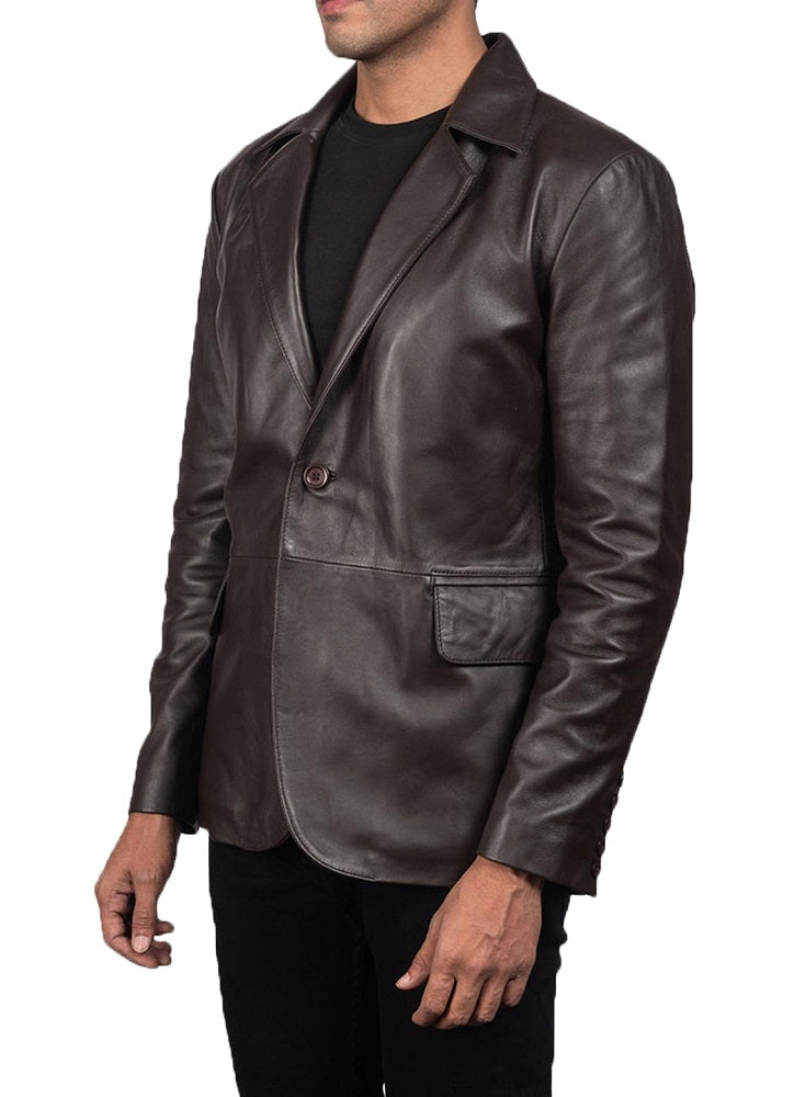 Men Genuine Leather Blazer Sport Coat 49