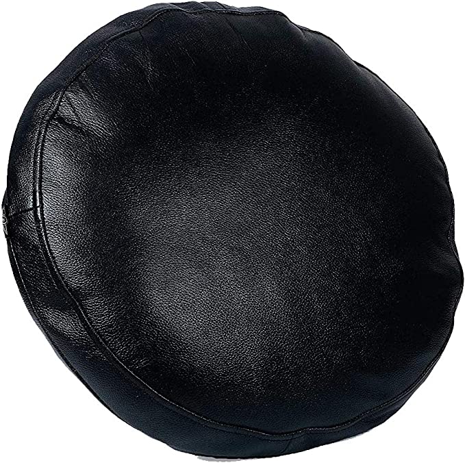 Genuine Leather Round Pillow Cover 05 SkinOutfit