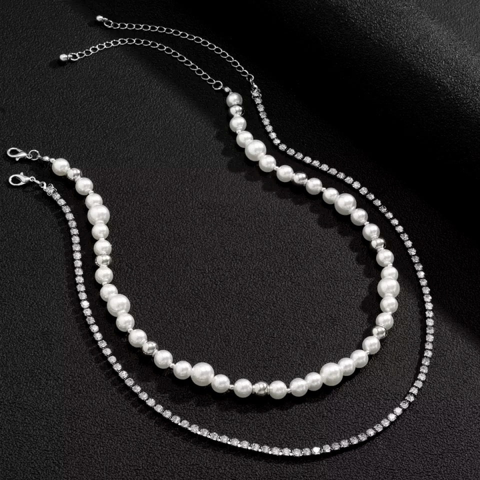 Layered Pearl Chain Combo Necklace – h0neybear