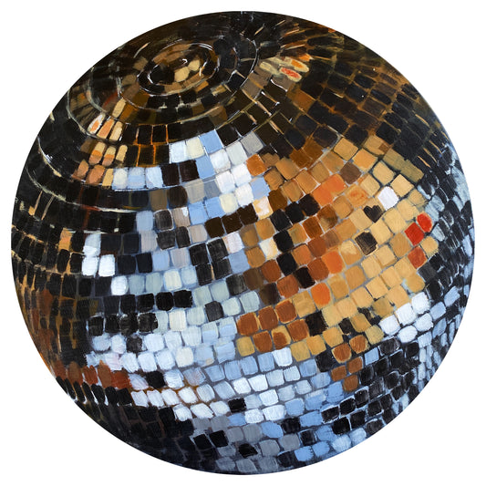 Dazzling Pink Disco Ball Shining On Wood by Hey Bre! Creative Studio Print