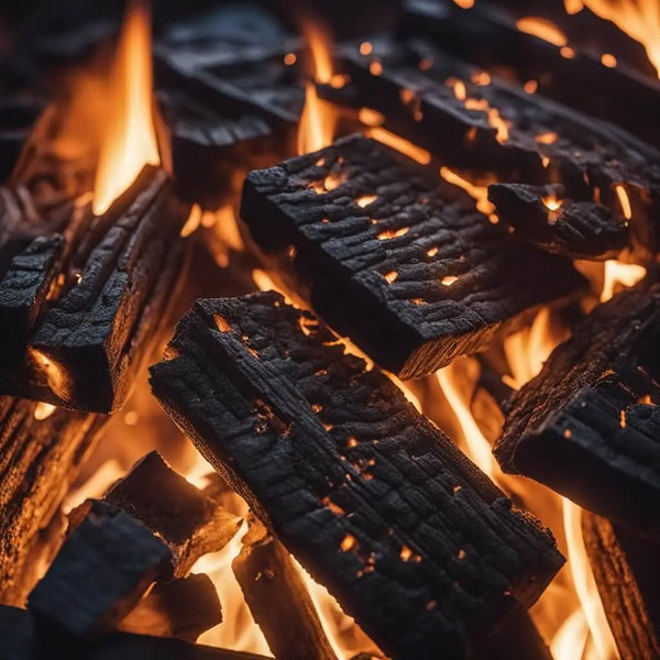 Embers in a woodburning stove