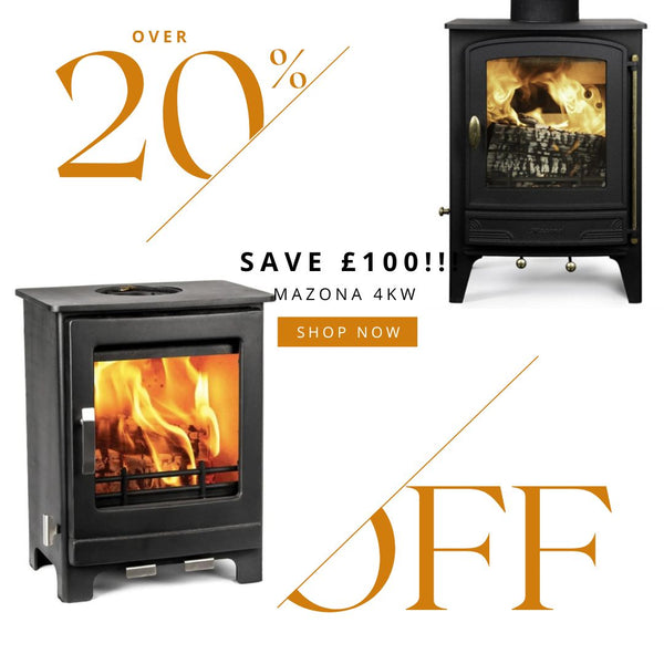 Promotion for up to £100 off Mazona Stoves 4 kW woodburners