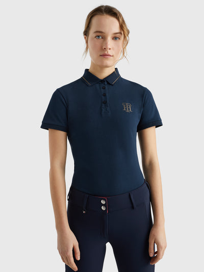 SKY Equestrian Ribbon tipped UK Style Tommy collar – Poloshirt DESERT