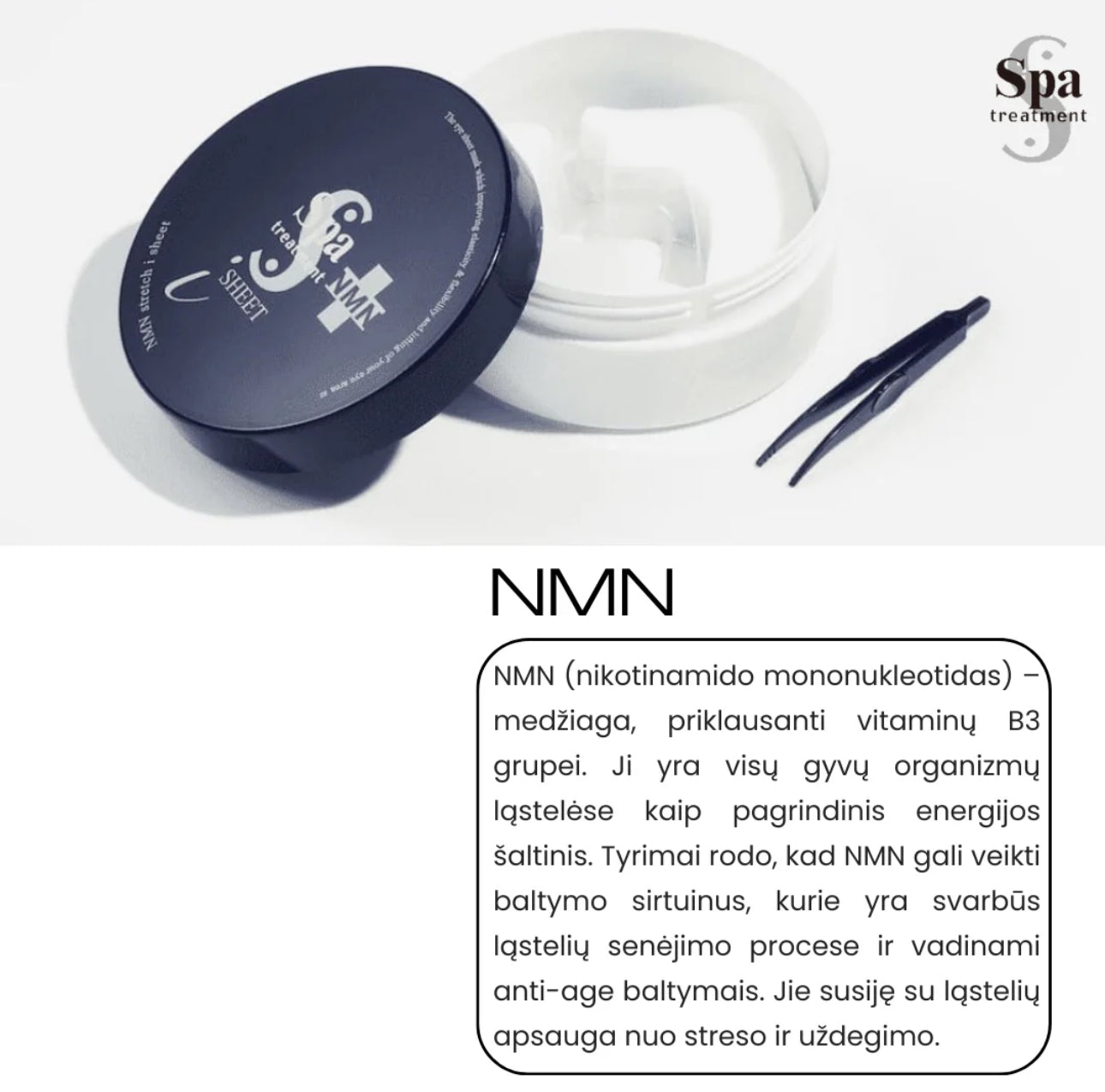 SPA TREATMENT NMN STRECH EYE SHEET MASK / Naujos Kartos Jauninančios Paakių Kaukės,  60 vnt padelių - SKINBIO.lt