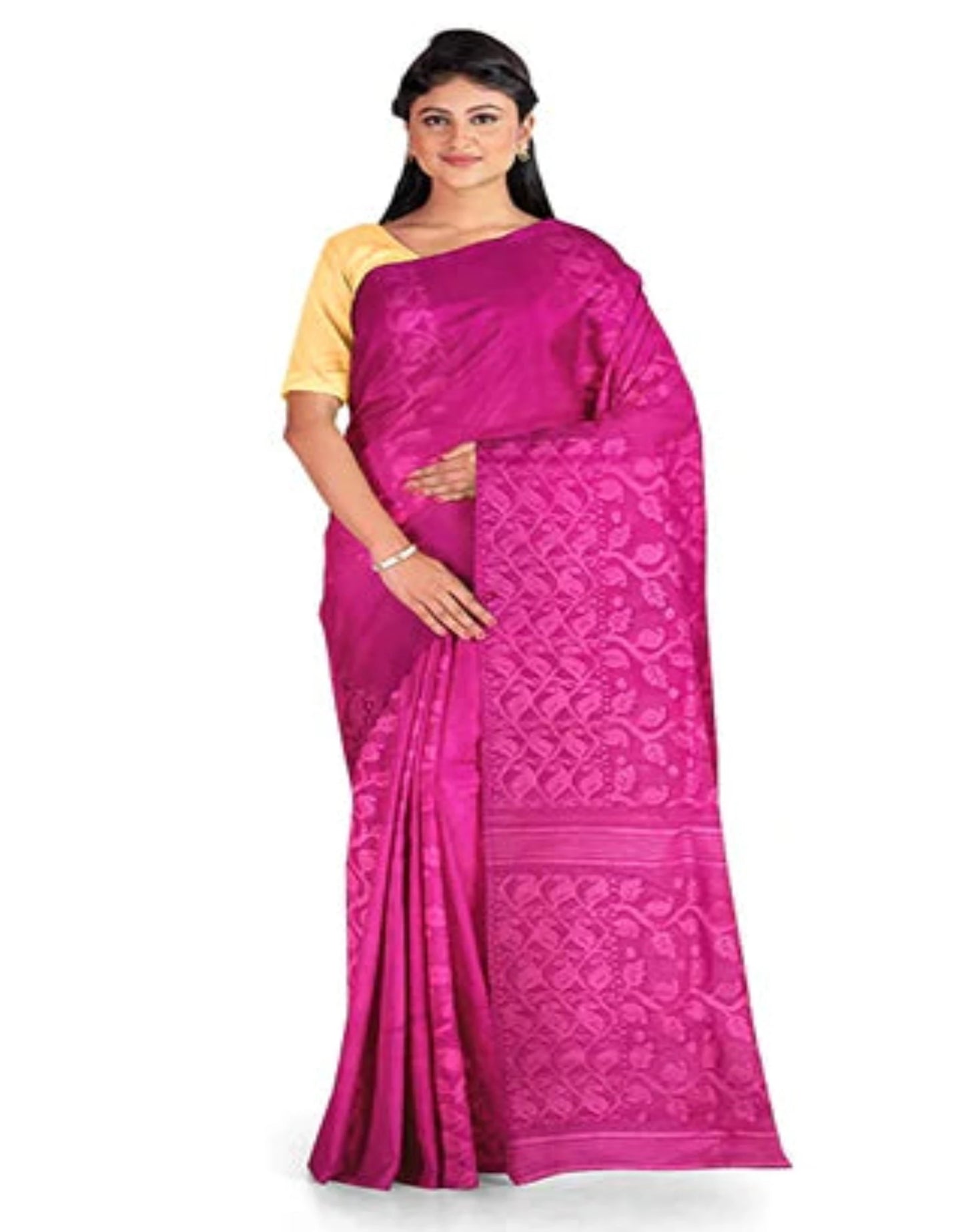 Pradip Fabrics Pink Color Tant Silk Blend Saree
