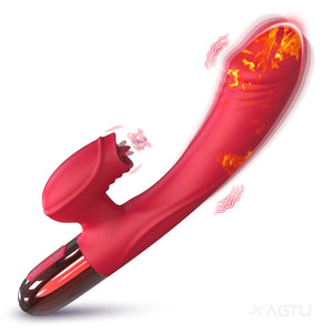 Heating G Spot Dildo Vibrator for Women with Tongue Licking Clitoris Stimulator Female Masturbator Adults Goods Sex Toys - Toysthatlove 