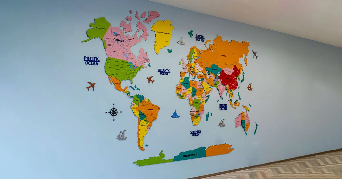 World Map for Wall Decor