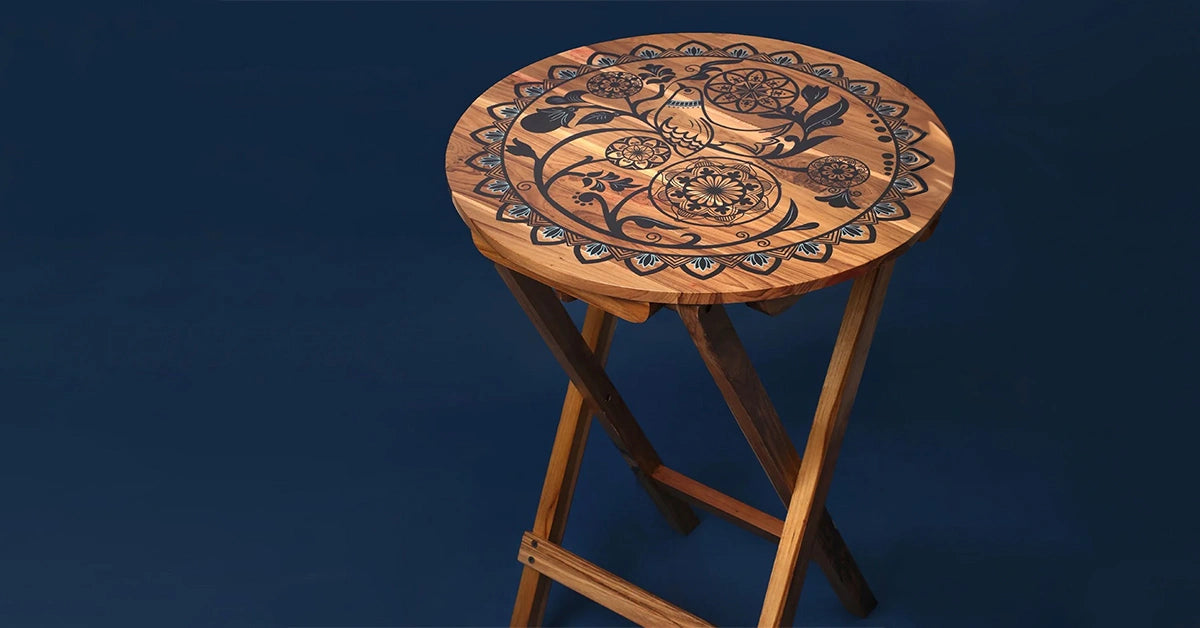 Mandala Folding Side Table