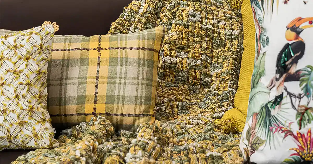 Green & Yellow Throw for Sofa