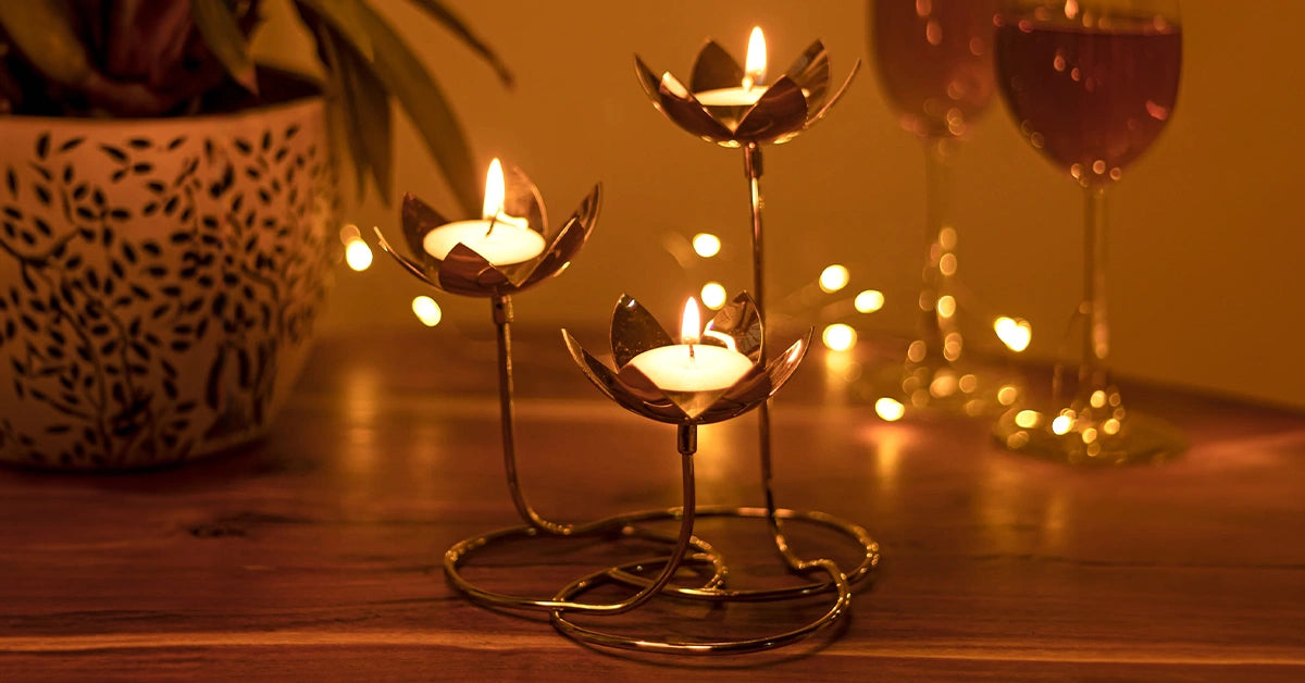 Lotus Candle Holder Stand for Dining Table