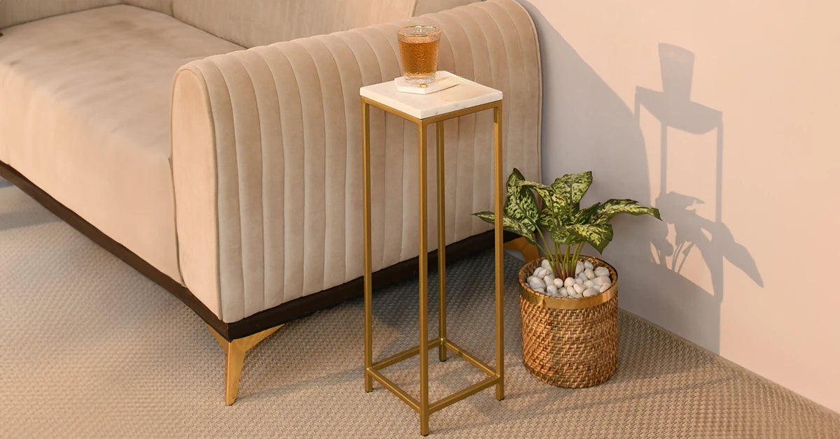 Gold and Marble Side Table