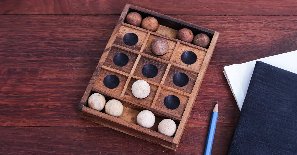 Wooden Board Games Tic Tac Toe