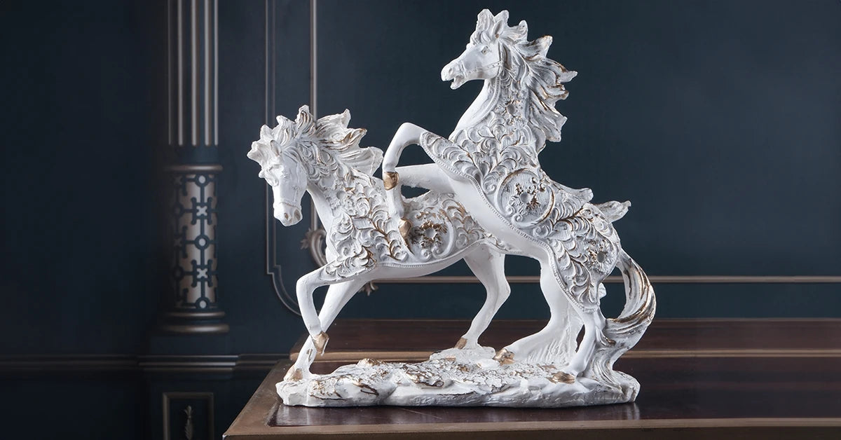 White Horse Statue Showpiece