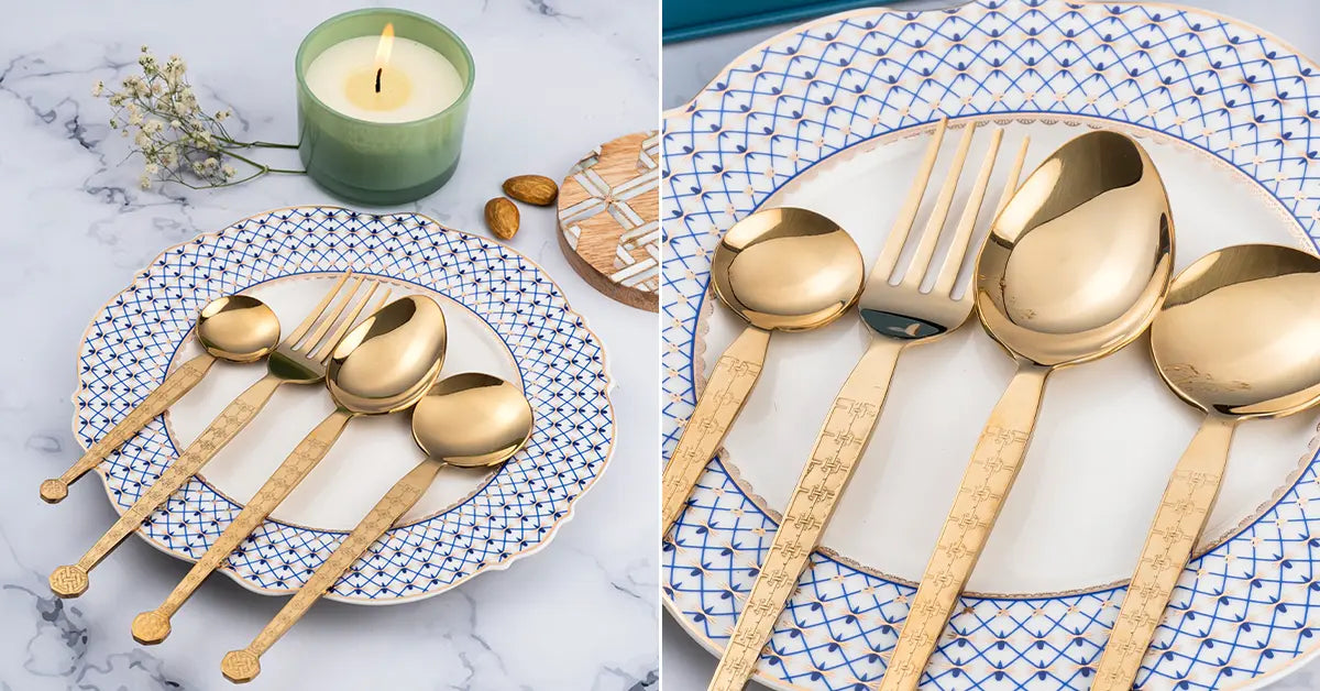 golden cutlery set