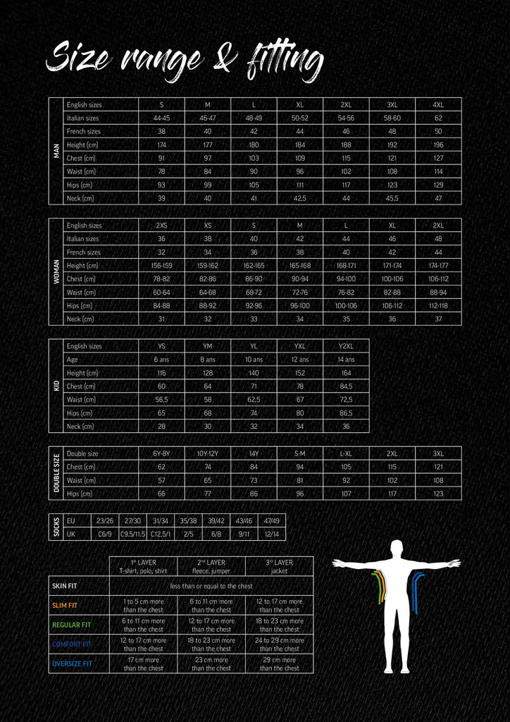 Kappa Teamwear Size Guide – Kappa Team Sports