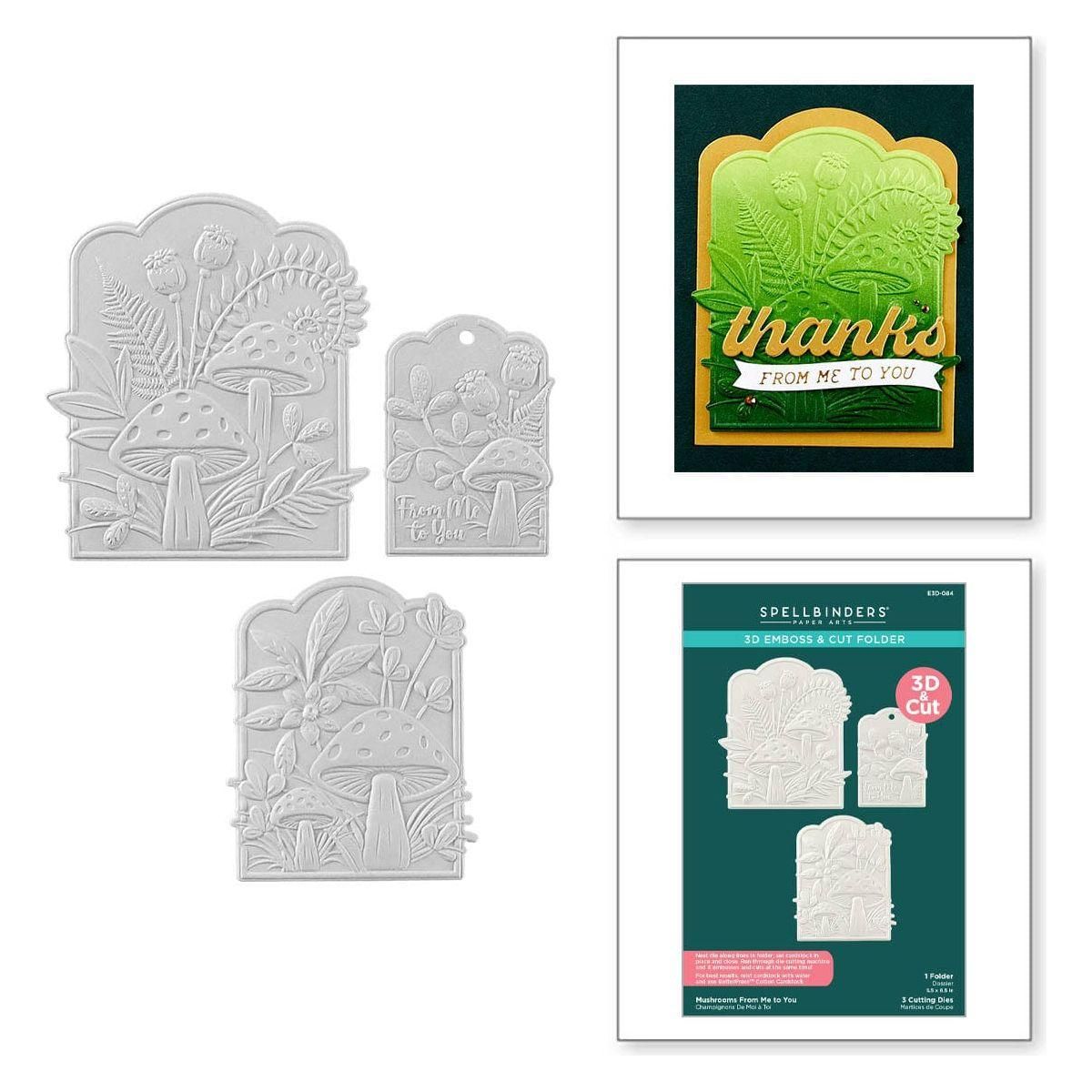 Mushrooms From Me to You 3D Emboss & Cut Folder from the Sealed 3D Botanical Collection