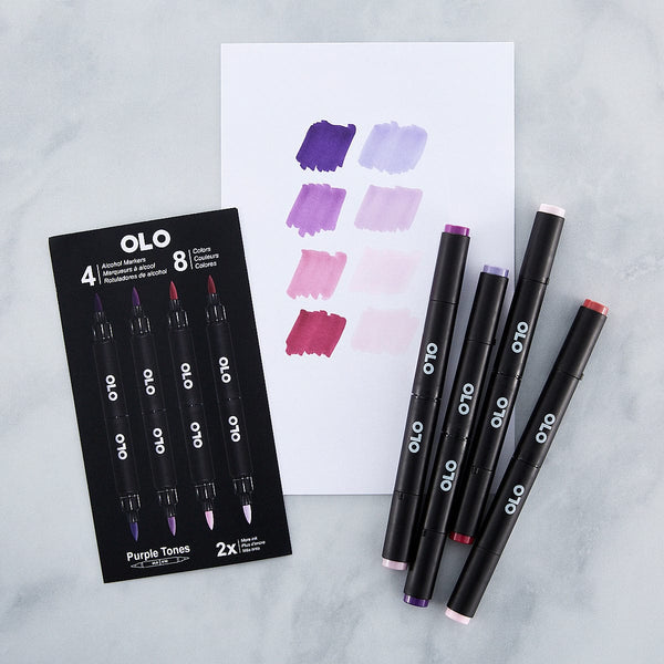 Olo Special Blend Alcohol Markers Set - 8 Colors 4pc.