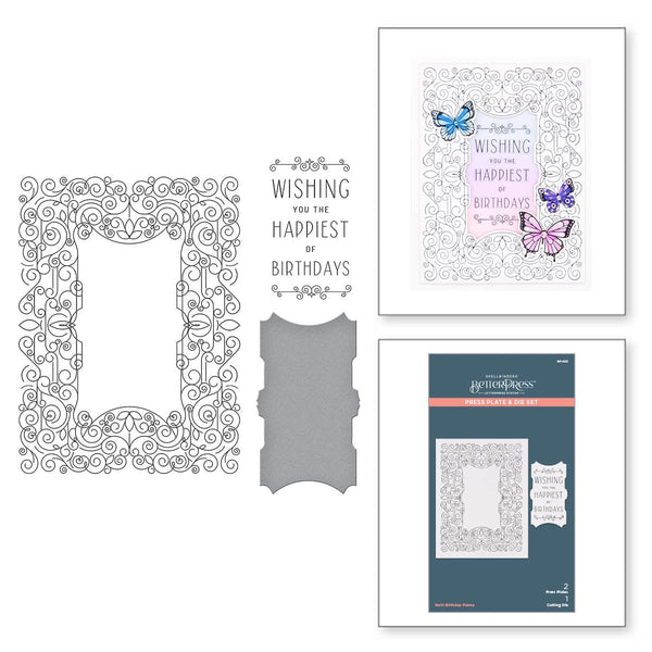 Spellbinders BetterPress Letterpress Press Plates & Dies Set-Butterfly  Garden 2/ - 813233034892