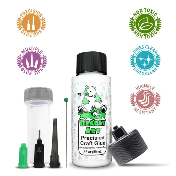  OBSEDE Art Craft Glue Quick Dried Clear Adhesive Refill Bottles  with Fine Tip Liquid Precision Quilling Glue Supplies Scrap Kits Tools  Applicator for Decoupage Paper Card Making 4 Fl.oz : Arts