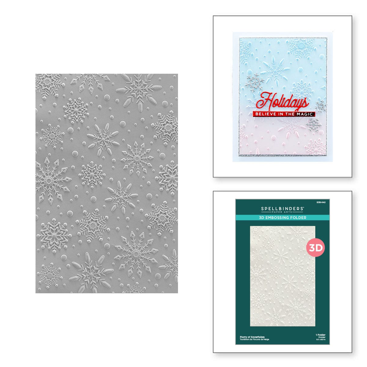 Flurry of Snowflakes 3D Embossing Folder from the Christmas Collection