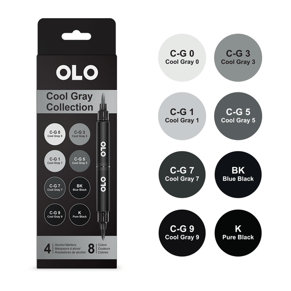 Olo Markers Cool Gray Set - 4 pc