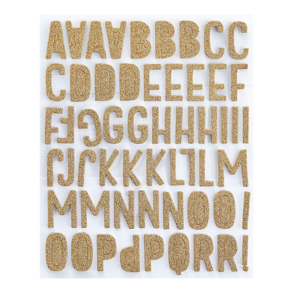 Gold Glitter Puffy Alphabet Stickers by Recollections™